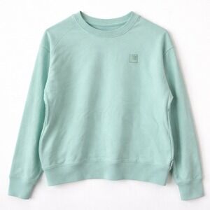 Oversized Fila Mint Green Crewneck Pockets S Soft Cozy Minimalist Pastel Cotton